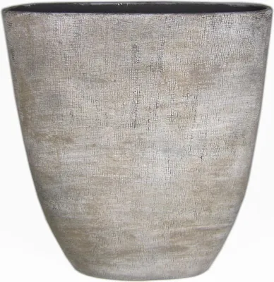 Produktbild von INNA-Glas Ovale Keramikvase mit Maserung, weiß-braun, 51x17x57 cm - Dekovase