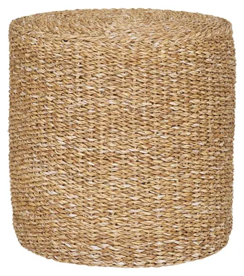 Produktbild von Pouf Rivera aus Seegras und Naturbaumwolle — Ø40×40 cm