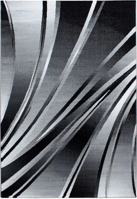 Produktbild von Kurzflor Teppich Paolo rechteckig, Farbe: Schwarz, Größe:240x340 cm