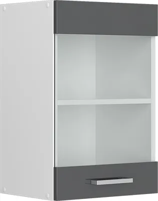 Produktbild von Vicco Küchenglasschrank R-Line, 40 cm, Anthrazit Hochglanz/Weiß