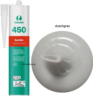 Produktbild von Ramsauer 450 Sanitär 1K Silikon Dichtstoff 310ml Kartusche duschgrau
