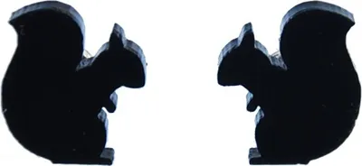 Produktbild von Eichhörnchen Ohrstecker Miniblings Ohrringe Eichhörnchen Acrylglas gelasert schwarz