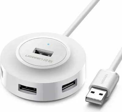 Image de UGREEN CR106 Adaptateur Hub 4en1, 4x mini-USB 2.0 haute vitesse, 1m blanc