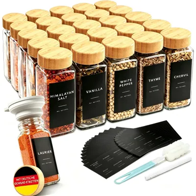 24 Gewürzgläser 120 ml, spülmaschinengeeignet