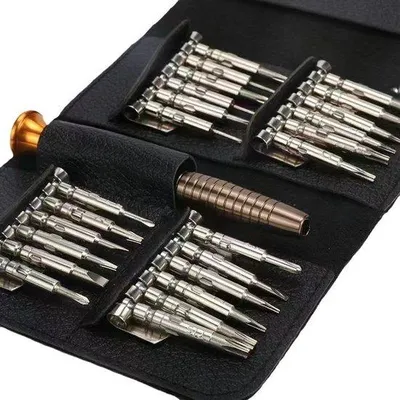 Produktbild von Mini-Schraubendreherset, 25-teiliges Set, Reparatursatz, Schraubendreherset, Laptop- und Smartphone-Satz (schwarz).