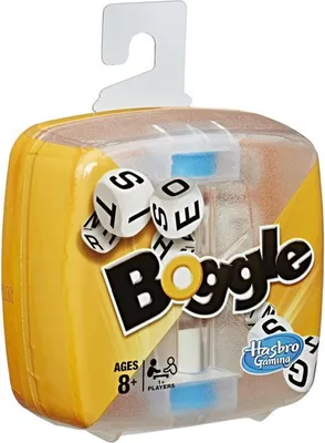 The image shows the packaging of a Boggle board game.