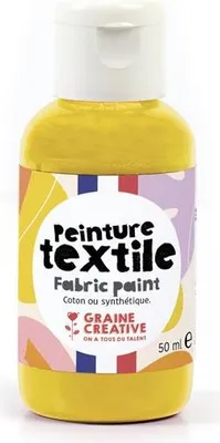 Image de Peinture Textile Jaune D'or 50ml - Graine Creative