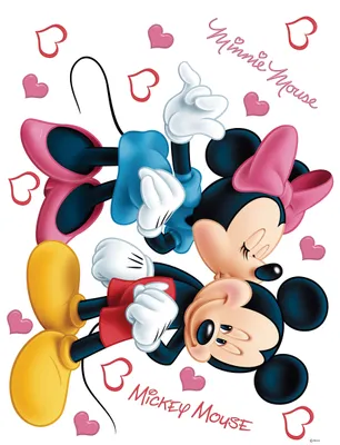 Image de Sticker mural Disney Minnie & Mickey Mouse rose, rouge, jaune et bleu - 600200 - 65 x 85 cm