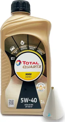 Produktbild von Total Quartz 9000 Energy | 5W-40 | 1 L | MB 229.5 | VW 502.00 / 505.00 | Porsche A40 | mit Trichter