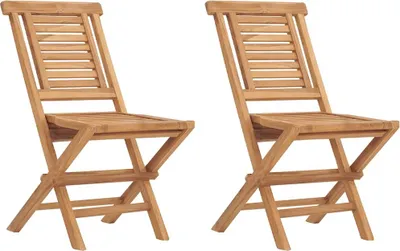 Image de vidaXL Chaises de jardin 2 pcs. Pliable 47x63x90 cm bois massif teck