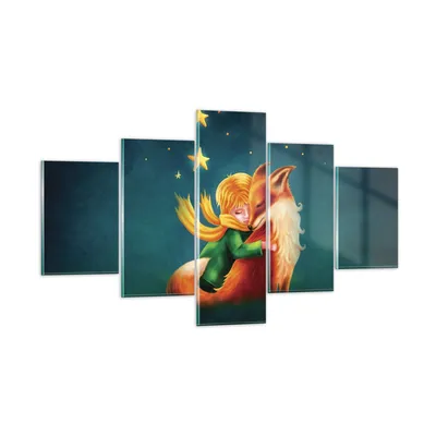 Produktbild von Bilder auf glas - 5 Teile - Klein Prinz Nov - 125x70cm - Glasbilder - Wandbilder - Bilder - zum Aufhängen bereit - Wanddekoration aus Glas - Glas Bilder - Wandbild auf Glas - GEA125x70-5014