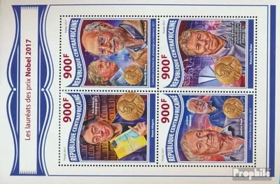Produktbild von Briefmarken Zentralafrikanische Republik 2017 Mi 7430-7433 Kleinbogen (kompl. Ausgabe) postfrisch Nobelpreis 2017