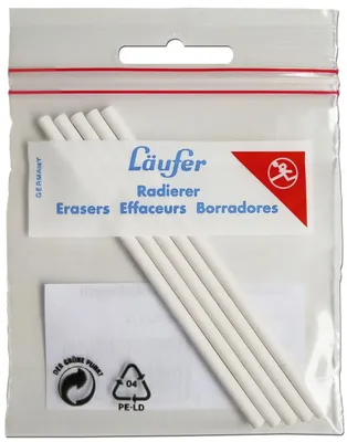 Produktbild von Läufer 12426 Ersatzradierer für 12424 - weiß, 5 Stück