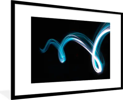 Produktbild von MuchoWow® Gerahmtes Poster Hell - Blau - Abstrakt 90x60 cm - Poster mit Schwarzem Bilderrahmen Wandposter Rahmen Foto Bilder - Wanddekoration - Fotos