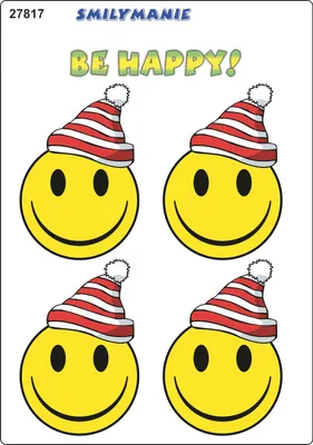 Produktbild von Aufkleber Smily Be Happy! 4er-Set 150 x 105 mm