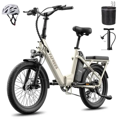 Produktbild von E-Bike Faltrad mit 36 V 20 Ah Akku bis zu 100 km Pedelec Aluminiumlegierung 20 Zoll Klapprad 250 W, Beige