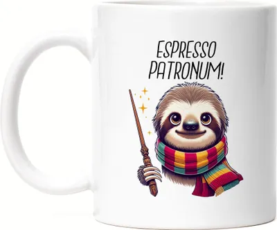 Produktbild von Espresso Patronum Faultier Tasse Weiß - Geschenk für Kaffeefans