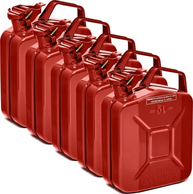 Produktbild von Oxid7® by BW Kraftstoffkanister Metall Benzinkanister 5x 5 Liter - Rot RAL 3000 - UN-Zulassung - Hergestellt in Europa