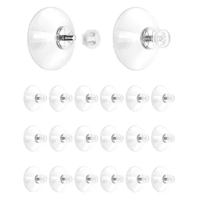 Produktbild von 20 Stück Saugnapfhaken für Glasschrauben, Saugnapf, 41 mm, PVC, transparenter Saugnapf, Überwurfmutter, M4-Gewinde