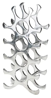 Produktbild von Kobolo Weinregal Flaschenregal CIRCLE - für 15 Flaschen - Aluminium poliert - modern - silber, KI-generiertes Bild