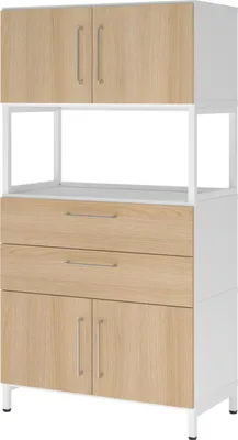 Produktbild von Kombischrank FlexWall 4OH 1offen Sockel weiß/eiche 4032062308561