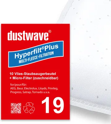 Produktbild von 10 Staubsaugerbeutel | Staubbeutel passend für Adix - AE 120 / AE120 Bodenstaubsauger / dustwave® Markenstaubbeutel –  Germany + Microfilter