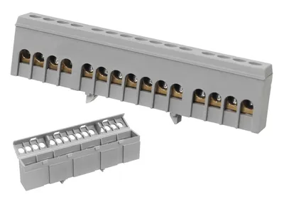 Produktbild von Verteilerklemme Verbindungsklemme für Hutschiene Phasen Leiterklemme grau 15 x 16mm²