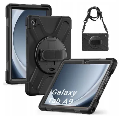 Produktbild von Armor Case mit Halterung und Gurt für Samsung Galaxy Tab A9 8.7 (Schwarz)