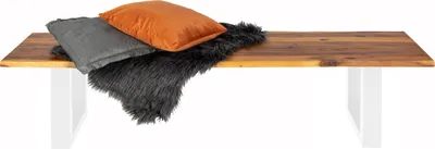 Produktbild von Refurbished Möbelretoure Baumkanten Sitzbank 200 x 40 cm Akazie/cognac weiß ESRA