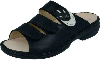 Produktbild von Finn Comfort Kos, Schwarz, Damenschuhe, bequeme Pantolette, Leder, NEU - Damenschuhe Pantolette / Zehentrenner, Schwarz, leder (nappaseda/okapi)