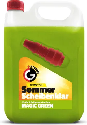 Produktbild von Scheibenwischwasser mit Apple Duft | Gebrauchsfertig Scheibenklar Sommer | ScheibenReiniger für Scheibenwaschanlagen mit Trichter | Magic Green  5 L