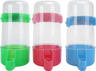 Immagine prodotto di 3 set di alimentatori automatici per uccelli con abbeveratoio e contenitore per mangime per pappagalli