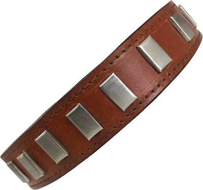 Imagen del producto de Collar de cuero genuino, de 2 cm de ancho, duradero, para perros