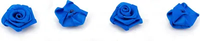 Produktbild von Satinrosen 2cm zum Basteln & Aufnähen 20 Stück Blau
