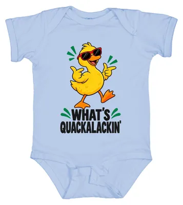 Zdjęcie produktu dla Okulary przeciwsłoneczne dla kaczki Quackalackin, zabawny motyw, kaczka, body dla dziecka, jasnoniebieskie, rozmiar 6/12 miesięcy