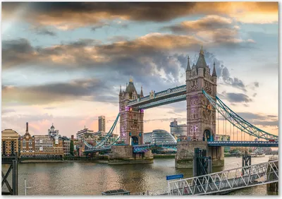 Produktbild von Tulup® Glas-Bild - 100 x 70 - Wandbild aus Glas - Wandkunst - Wandbild hinter gehärtetem Sicherheitsglas - Sehenswürdigkeiten & Architektur - Tower Bridge London - Mehrfarbig