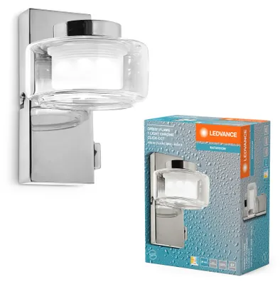 Produktbild von LEDVANCE ORBIS Flame Wand- und Deckenleuchte mit LED, Chrom, 5.5W, 350lm, 3000/4