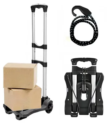 Zdjęcie produktu dla Wózek transportowy - 40 kg - Składany - Regulowany uchwyt - 40 x 27 x 9 cm