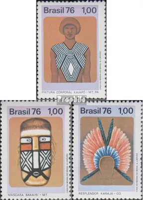 Produktbild von Briefmarken Brasilien 1976 Mi 1525-1527 (kompl.Ausg.) postfrisch Erhaltung der Indianerkultur