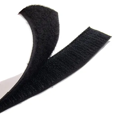 Productafbeelding van Klittenband zelfklevend 1 meter lang 30 mm breed zwart, set haak- en lusband