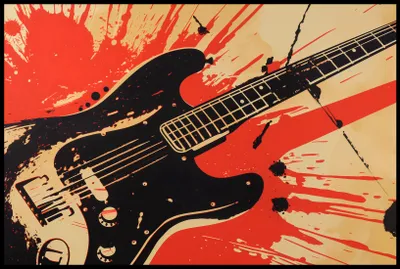 Produktbild von Plakat 91,5x61cm E-Gitarre
