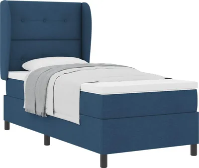 Produktbild von Boxspringbett mit Matratze mit Kopfteil Blau 100 x 200 cm Stoff