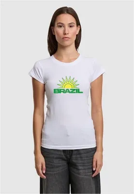 Image de T-shirt pour homme Urban Classics Brazil Vibes Stretch Tee blanc - XL