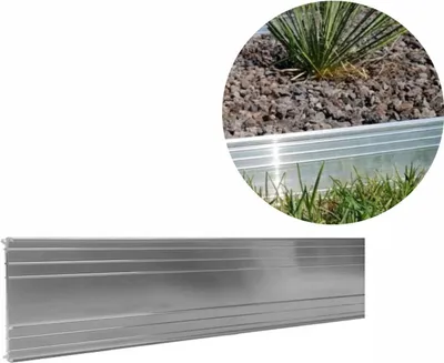 Produktbild von Ultra Starke Alu Rasenkante 10cm x 100cm | Beeteinfassung | Beetumrandung | Beetbegrenzungen, Color-GS: ohne Farbe