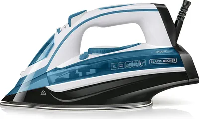 Zdjęcie produktu dla Black & Decker BXIR2402E, Żelazko suche i parowe, Niebieski, Biały, 2400 W, 220 - 240 V, 50 - 60 Hz