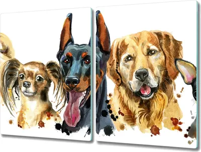 Produktbild von Coloray Schneidebrett Herdabdeckplatte 2x40x52 cm Kochplattenabdeckung Küchenbrett Hackbrett - Haustiere Hunde