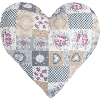 Immagine prodotto di Cuscino a forma di cuore in patchwork "Love"