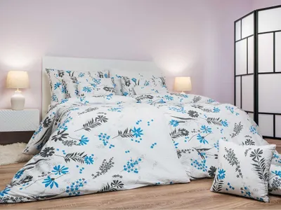 Produktbild von Leinen Krepp Agata denim auf weiß 140x200, 70x90 cm