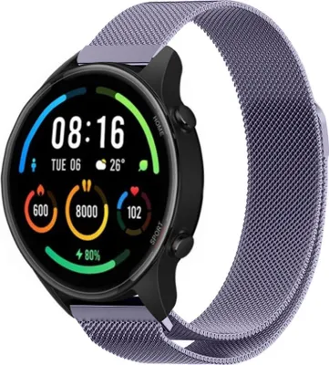 Produktbild von Strap-it Milanese Armband - Kompatibel mit Xiaomi Mi Watch Armband Ersatzarmband Edelstahl - Armband mit Magnetverschluss - Hochwertiges Material - für Smartwatch 22mm Armband Violett