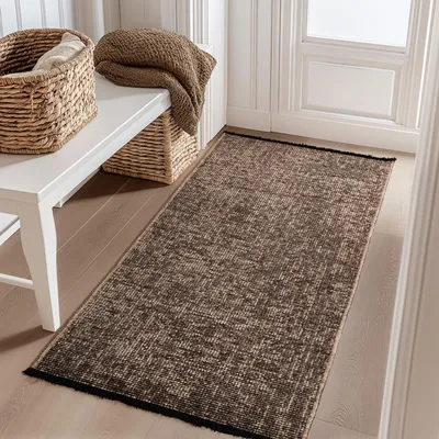 Produktbild von Carpetsale24, Baumwolle Teppich Chenille Waschbar, Boho-Stil, Rutschfest & Weich, für Wohnzimmer, Schlafzimmer, Grösse: 80x150 cm